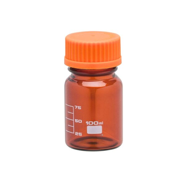 Borosilicate Reagent Bottle with Screw Cap (Amber Color) 100ml