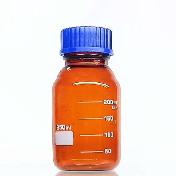 Borosilicate Reagent Bottle with Screw Cap (Amber Color) 250ml