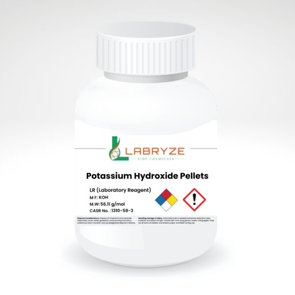 Potassium Hydroxide Pellets (100 grams) - Lab Grade | CAS No.: 1310-58-3