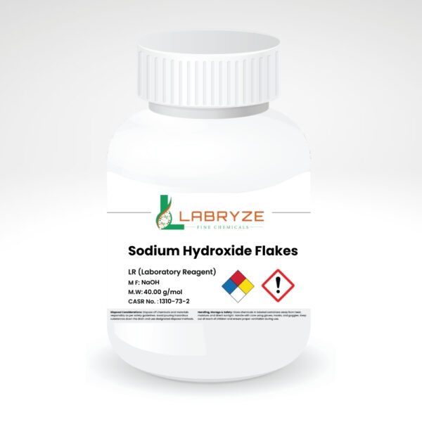 Sodium Hydroxide Flakes (100 grams) - Lab Grade | CAS No.: 1310-73-2