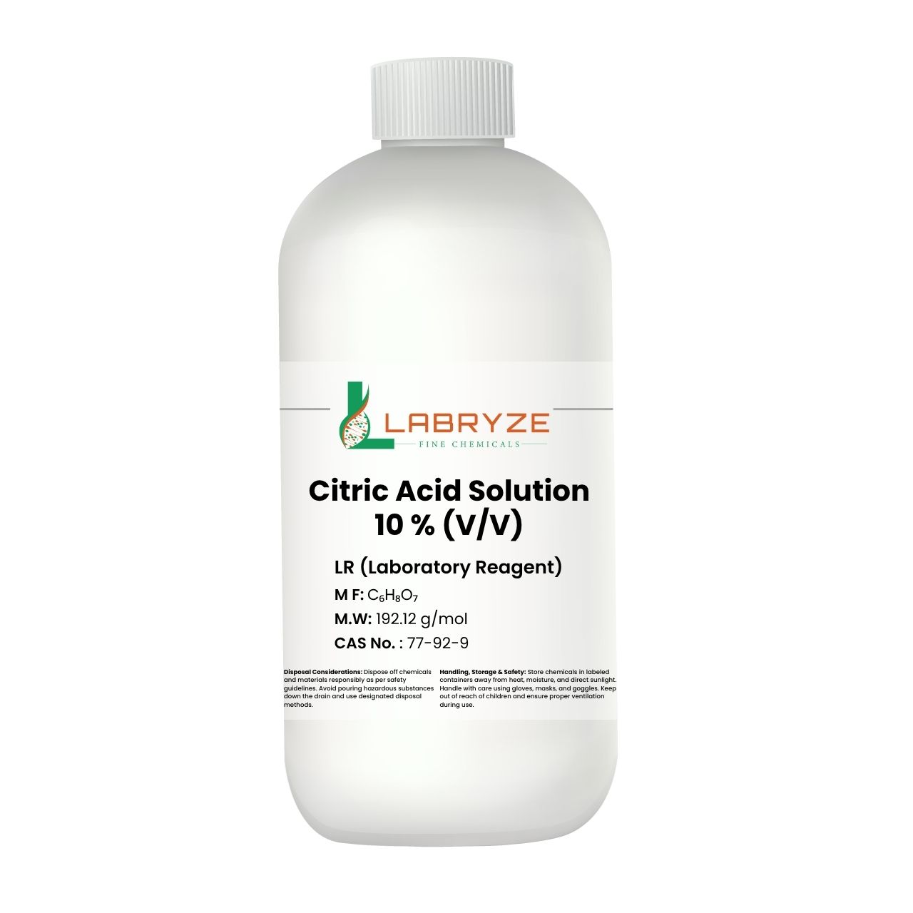 Citric Acid Solution – 10% (500 ml) _ CAS Number_ 77-92-9
