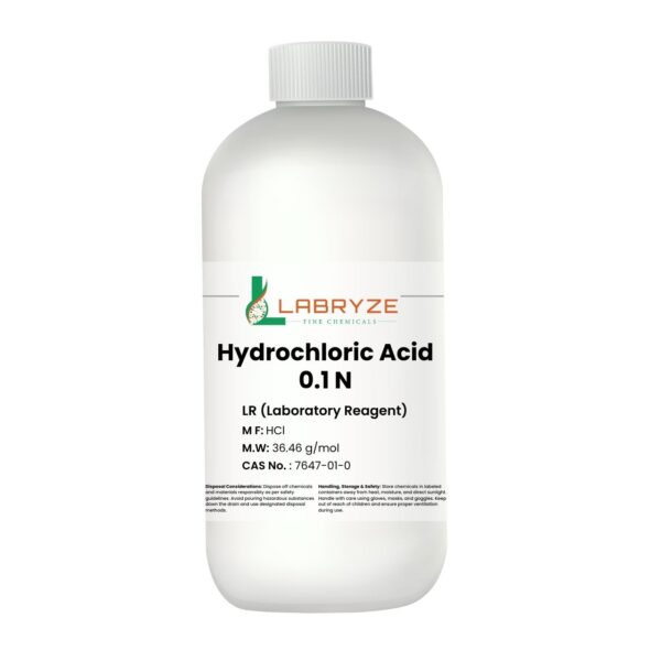 Hydrochloric Acid, 0.1 N (500 mL) – CAS No. 7647-01-0