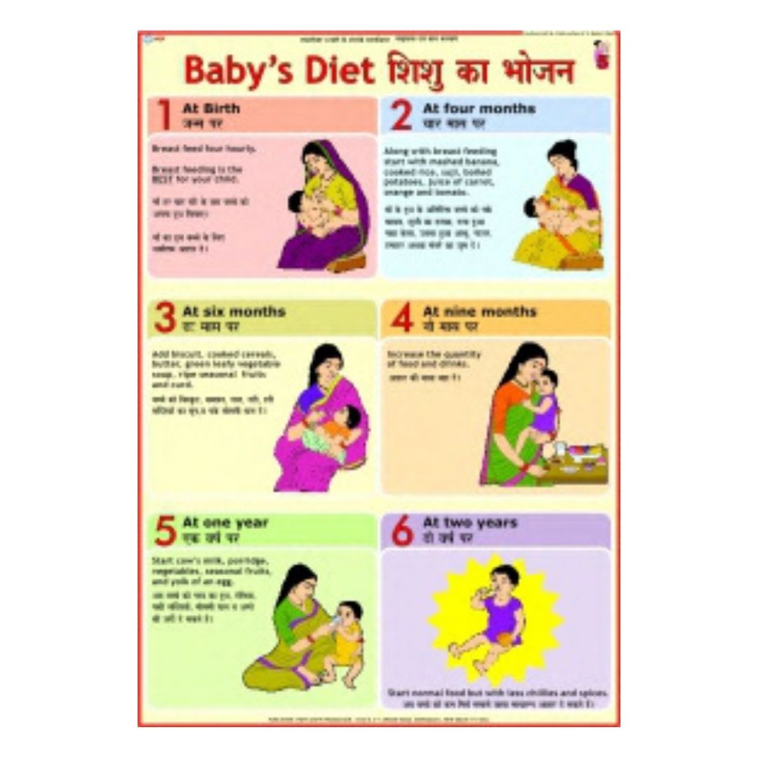 Baby's Diet Educational Chart – Laminated Paper (70 x 100 cm)