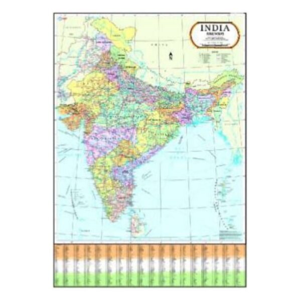 Detailed India Railway Map_ Complete Thematic Train Routes & Rail Network Chart (Laminated Paper Print)