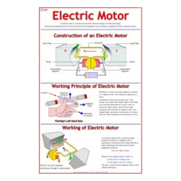 Electric Motor - Science Educational Chart – Laminated Paper
