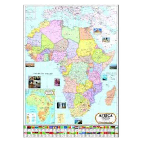 Extra Large Africa Political Map - Detailed Classroom & Office Continent Wall Map - Durable Laminated Paper Finish