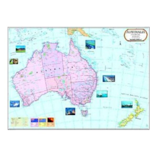 Extra Large Australia Political Map - Laminated Wall Map for Office & Classroom Reference