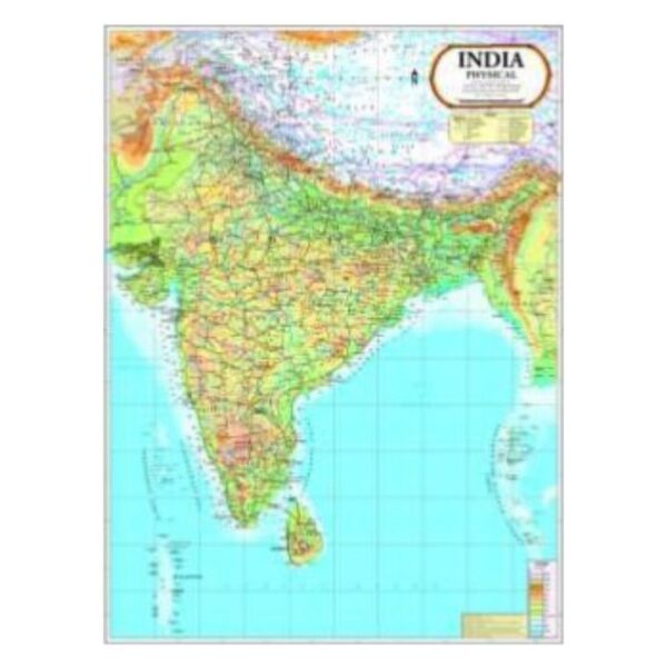 Extra Large India Physical Map - Big Laminated Paper Wall Map for Home, Classroom & Study Decor