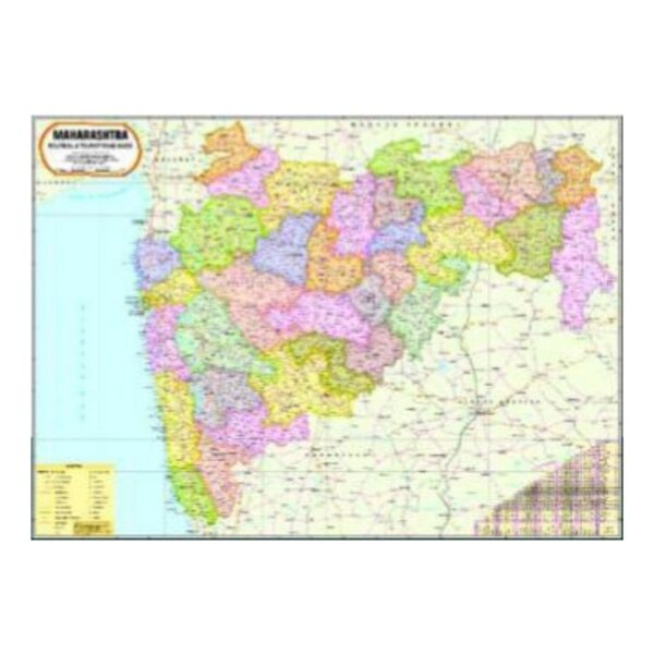 Extra Large Maharashtra Political Map - Detailed Administrative Wall Map - Laminated Paper for Home, School & Office
