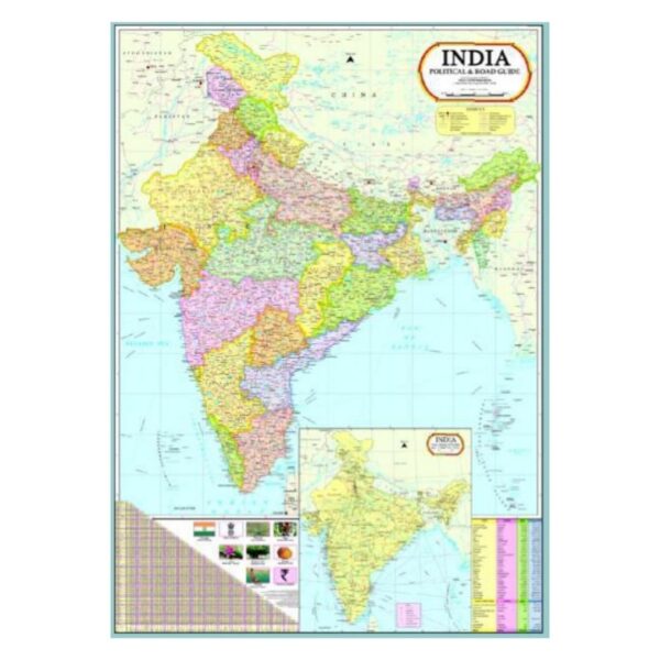 Extra Large Political Map of India - Laminated Wall Map for School, Office & Home Reference