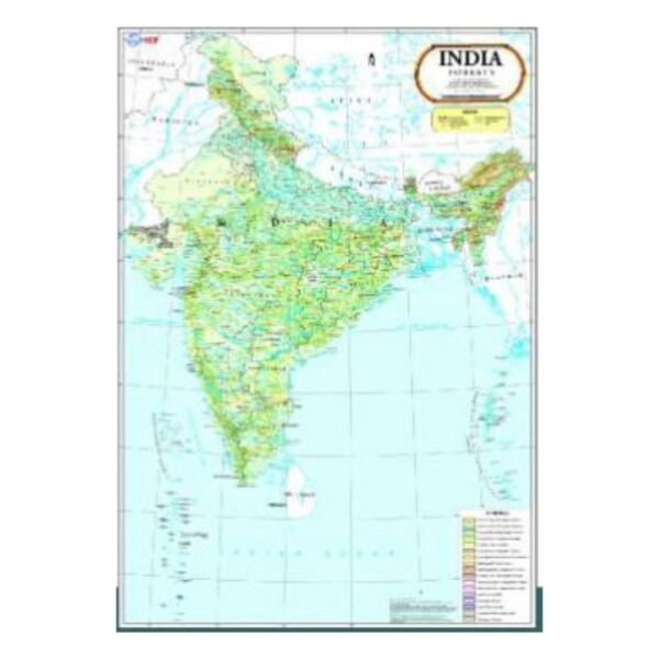 Forest Map of India Thematic Educational Chart - Detailed Vegetation & Wildlife Reserve Map for Geography Study, UPSC & School Students - Premium Laminated Paper