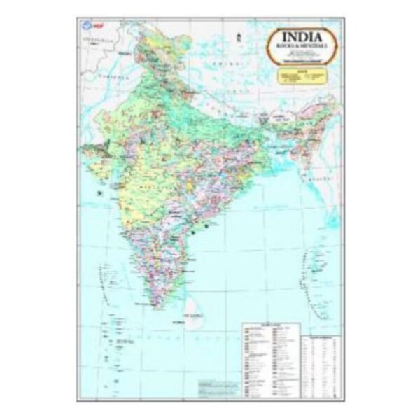 Geological Map of India_ Rocks & Minerals - Educational Thematic Map for School, College & UPSC Prep - Non-Tearable Laminated Paper