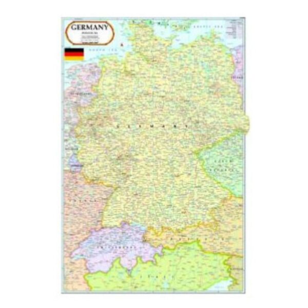 Germany Map Poster - Laminated Paper Wall Map of Germany for Classroom, Office & Home Decor - Foreign Country Educational & Travel Map