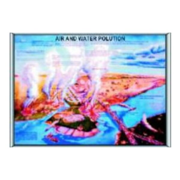 Laminated Air & Water Pollution Educational Poster for Environmental Science & Science Classroom Study