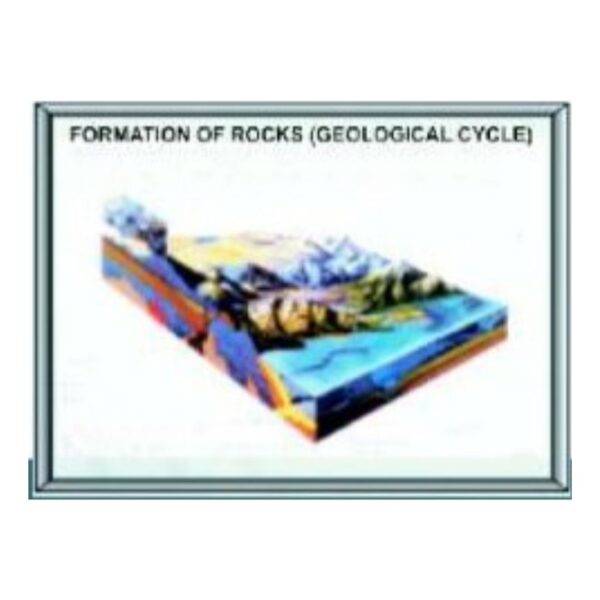 Laminated Formation of Rocks & Geological Cycle Chart Poster - Earth Science & Geology Educational Study Guide for Classroom