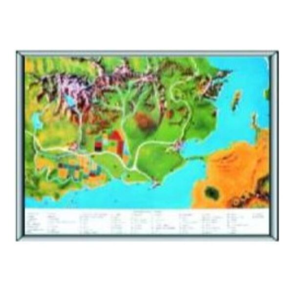 Laminated Geographical Terms Poster & Educational Map Vocabulary Chart for Geography & Social Studies Classroom