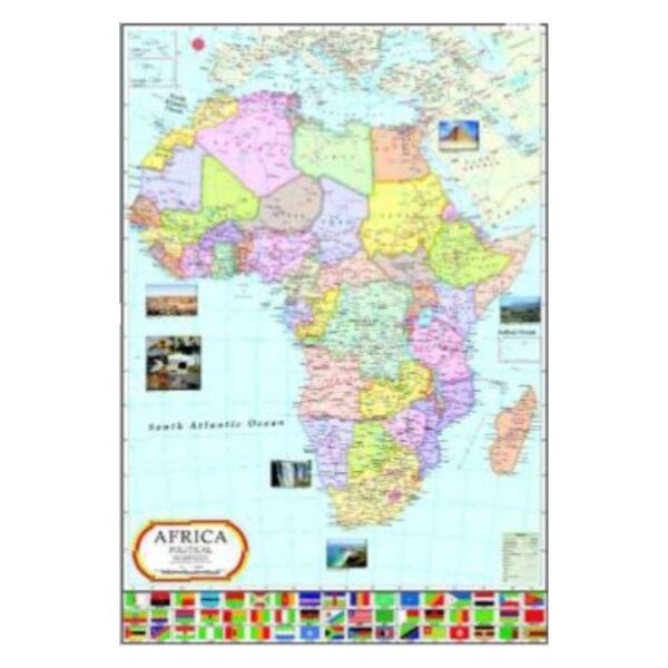 Large Africa Political Map - Laminated Wall Map of the African Continent for Classrooms, Homes, and Offices