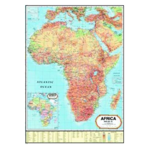 Large Africa Political Map - Wall Map of African Continent for Classroom & Home - Laminated