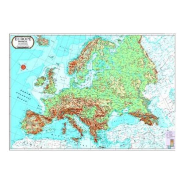 Large Europe Continent Political Map - High-Detail Educational Reference Poster for Classroom & Home - Laminated Paper