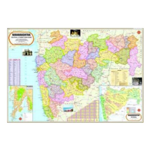 Large Maharashtra Political Map for Office & Home - Detailed Administrative State Wall Map - Durable Laminated Paper