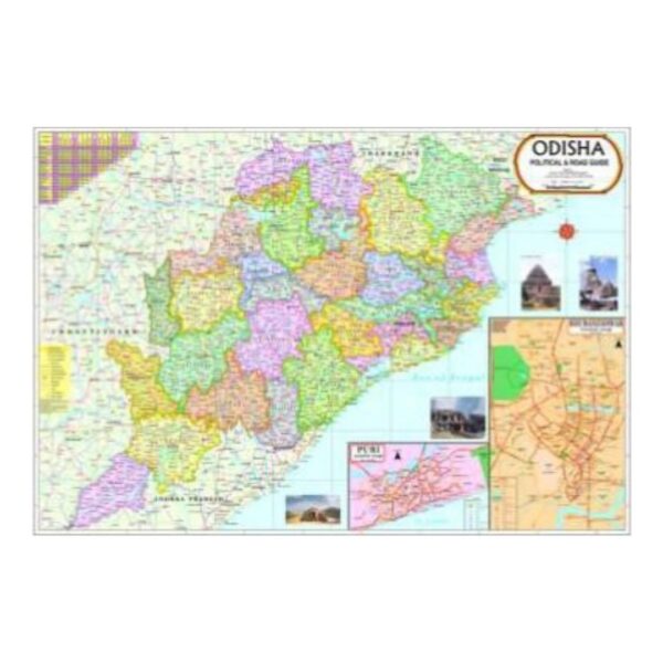 Large Odisha Political Wall Map - Laminated Educational State Map for Students, Office Decor & UPSC Preparation