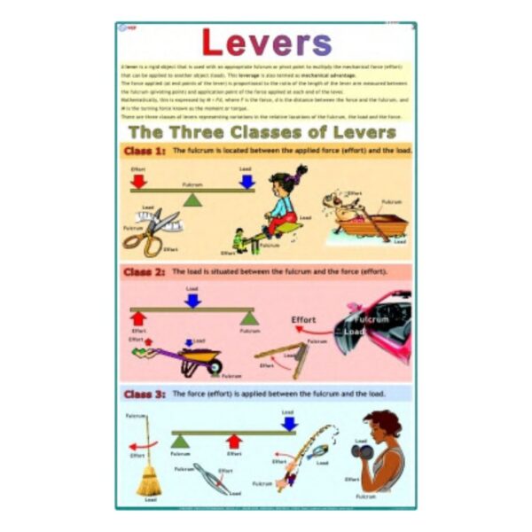 Levers - Science Educational Chart – Laminated Paper