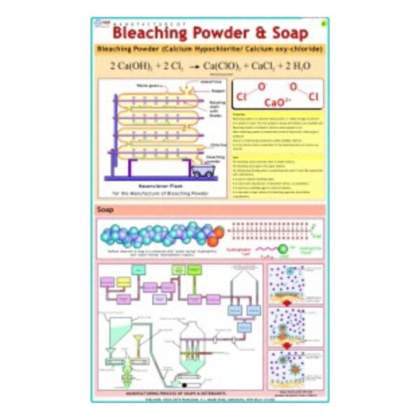 Manufacture of Bleaching Powder & Soap - Science Educational Chart – Laminated Paper
