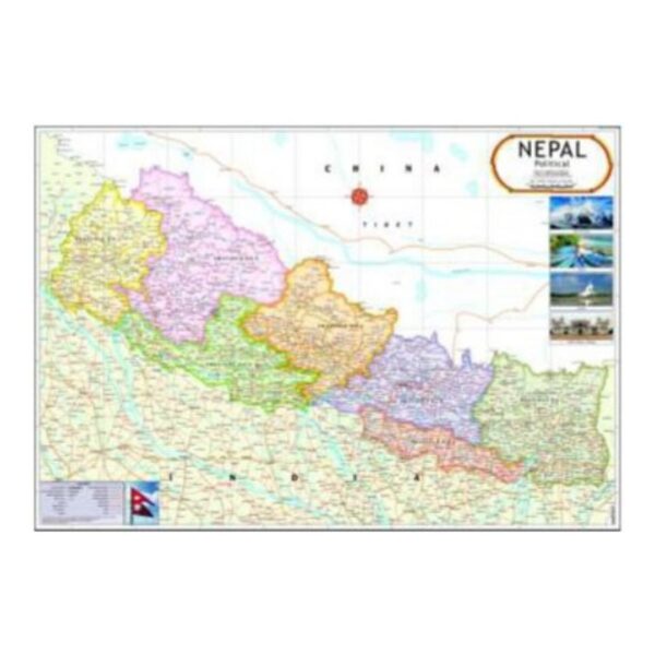 Nepal Wall Map - Detailed Educational Country Map for Home, Office & Classroom - Heavyweight Laminated Paper Travel Reference