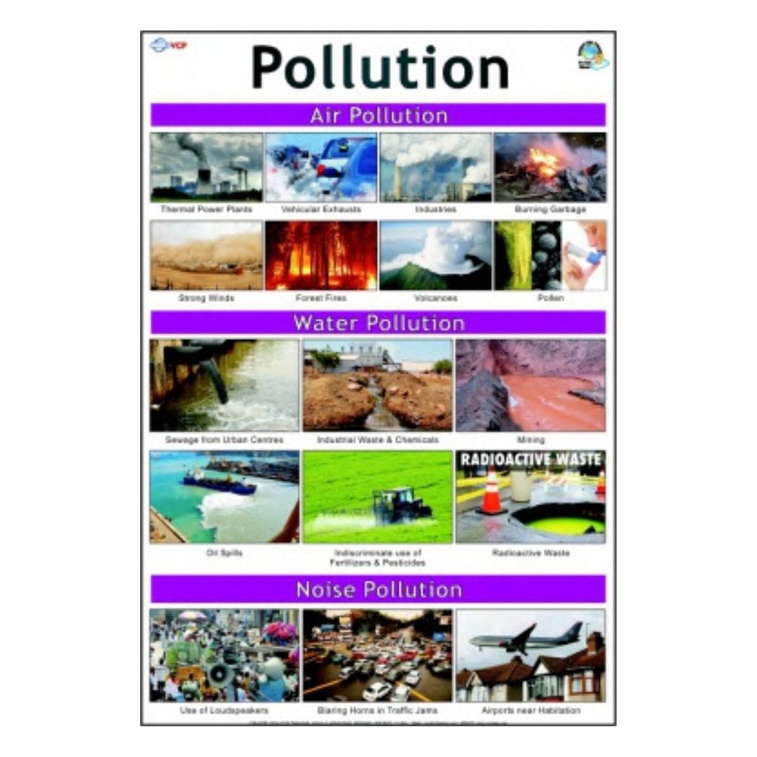 Pollution Educational Chart – Laminated Paper (70 x 100 cm)