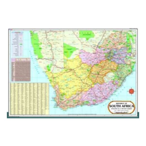 South Africa Map - Detailed Foreign Country Wall Map for Travel & Study - Durable Laminated Paper Poster