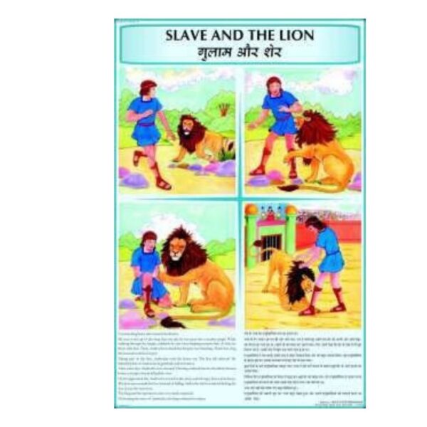 The Slave and the Lion Story Chart – Aesop’s Fables Educational Character Education Poster for Elementary Classroom & Homeschool – Heavyweight Laminated Cardstock