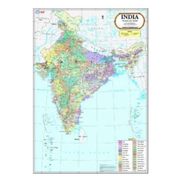 Thematic Agriculture Map of India for UPSC & Students - Detailed Educational Farming & Crop Reference Chart - Laminated Paper Wall Map
