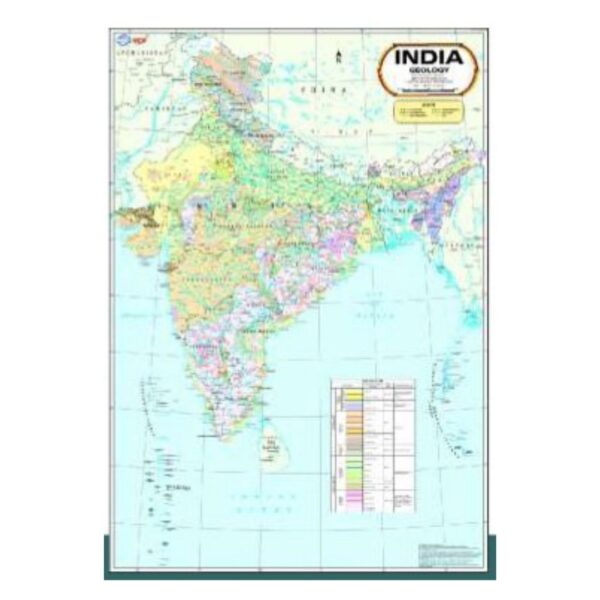 Thematic Geological Map of India - Detailed India Geology & Rock Formation Wall Chart - Laminated Paper Poster for Classrooms, Students & Professionals
