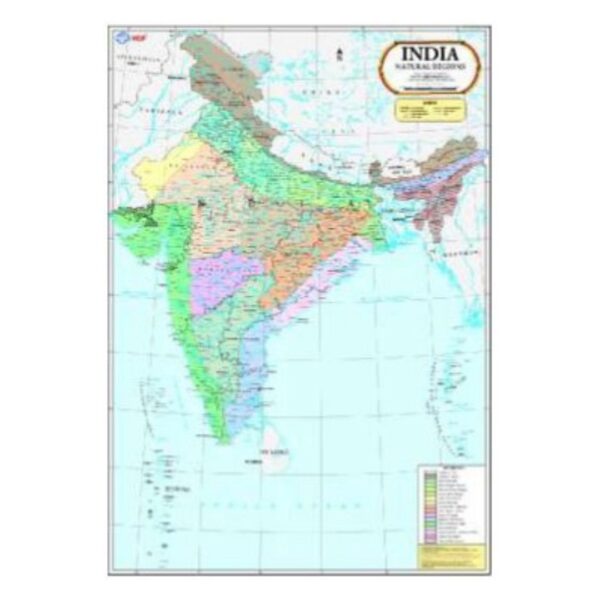 Thematic Maps of India Natural Regions - Physical Geography Educational Wall Chart & Study Guide for Students and Classrooms - Durable Laminated Paper Poster