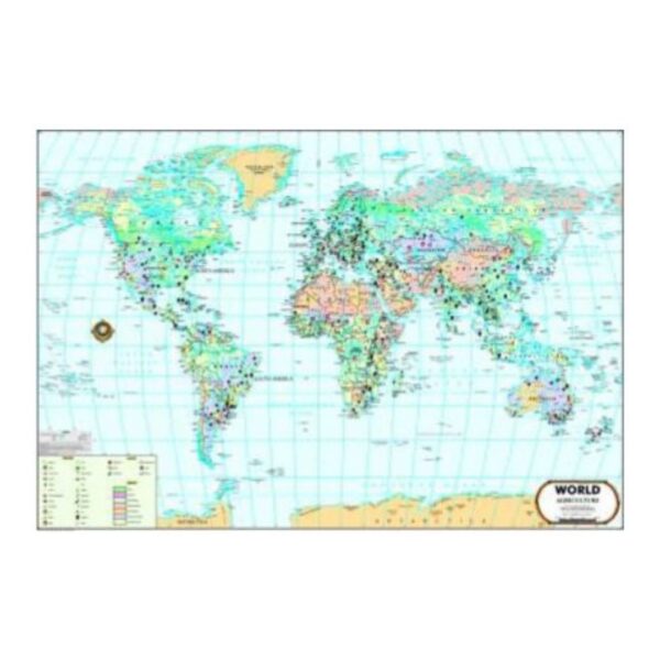 World Agriculture Thematic Map - Educational World Map Chart for Students & Teachers - Durable Laminated Paper Poster