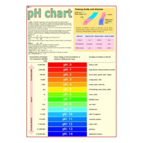 pH Chart - Science Educational Chart – Laminated Paper