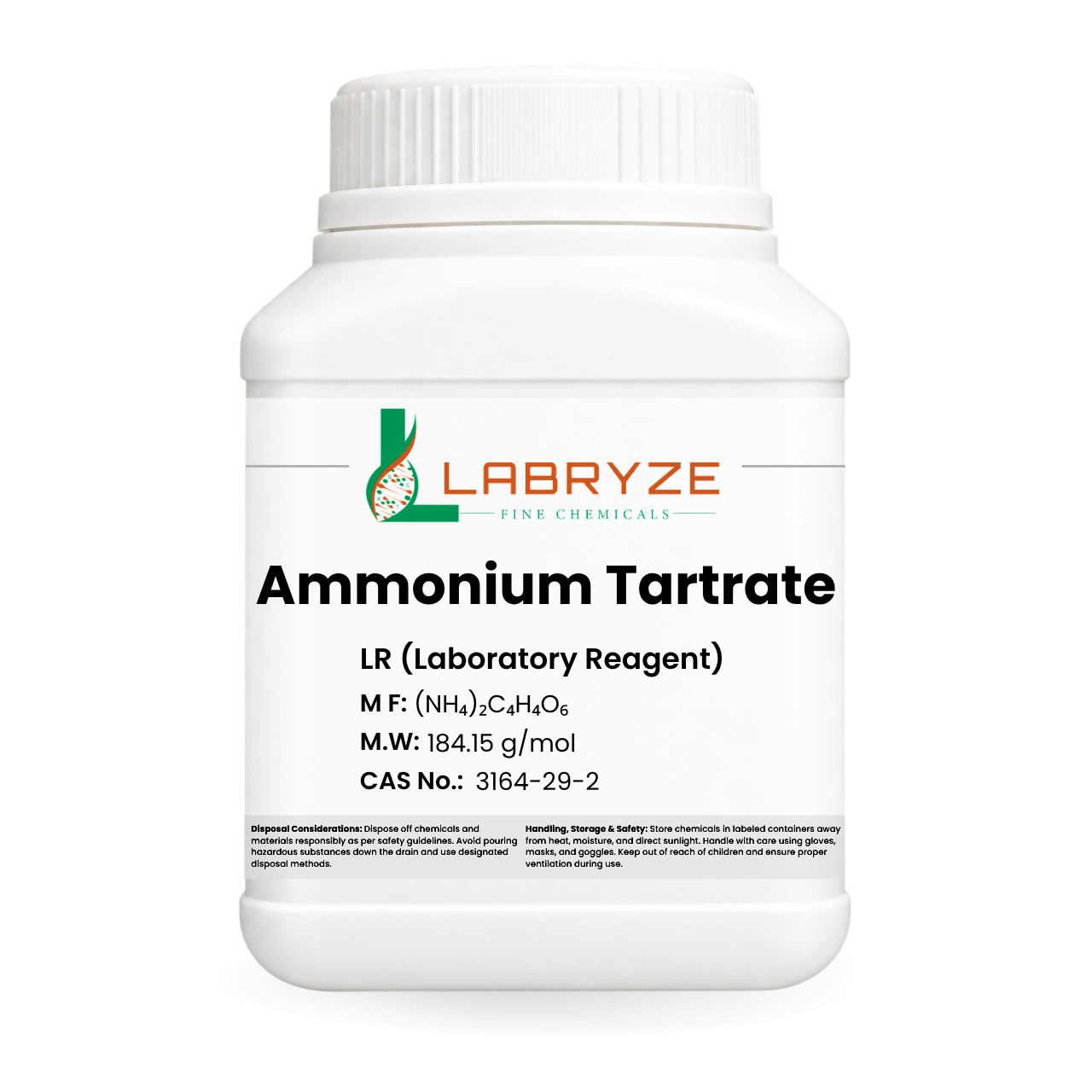Ammonium Tartrate - 500gm Packs - CAS No. - 3164-29-2