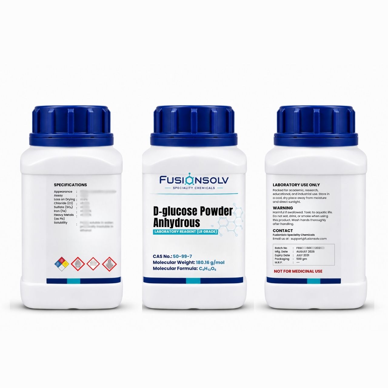 D-glucose Powder Anhydrous - 500gm Packs