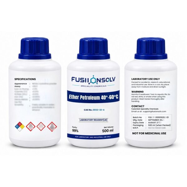 Ether Petroleum 40°-60°c  - 500ml Packs