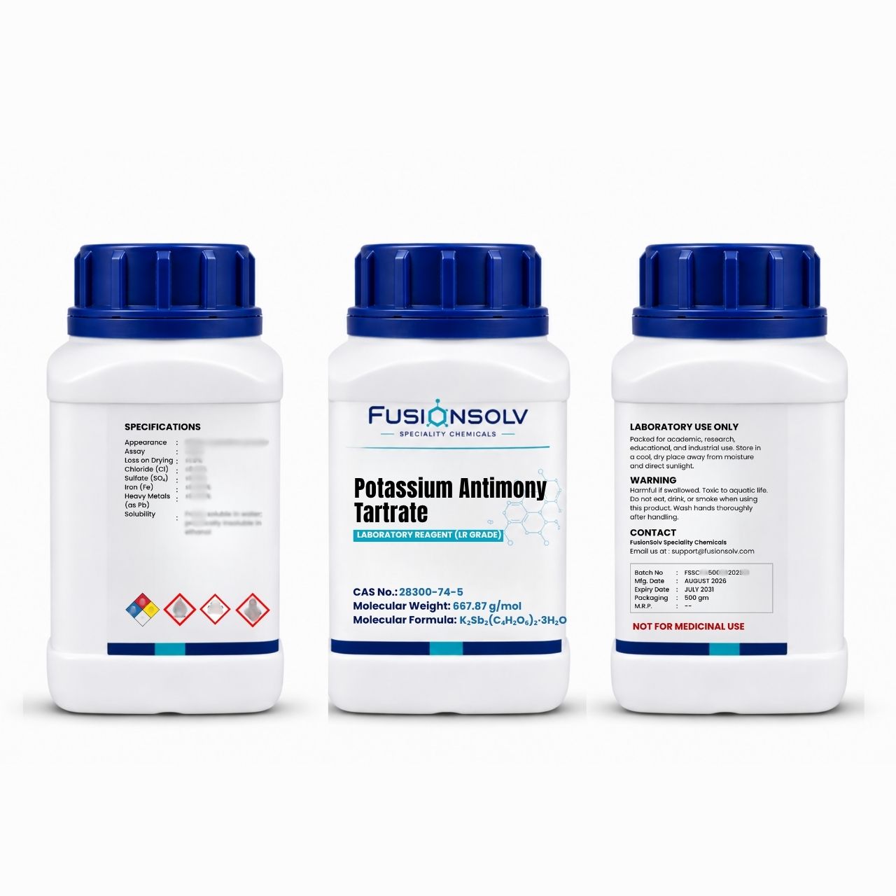 Potaium Antimony Tartrate - 500gm Packs