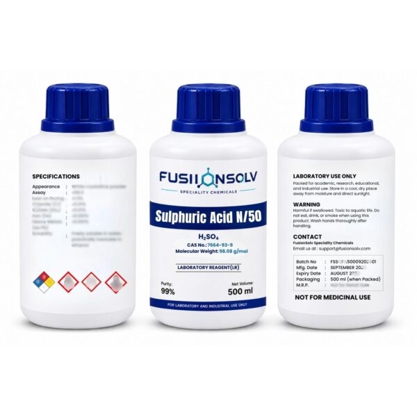 Sulphuric Acid N/50 Solution  - 500ml Packs